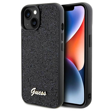 iPhone 15 Guess Disco Metal Script Logo Cover - Sort