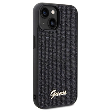 iPhone 15 Guess Disco Metal Script Logo Cover - Sort