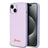iPhone 15 Guess Iridescent Metal Script Hybrid Cover - Lilla