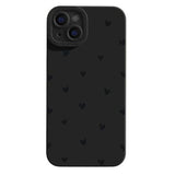 iPhone 15 Slim TPU-cover med hjertemønster - sort