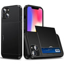 iPhone 15 Hybrid Cover med Glidekortholder - Sort