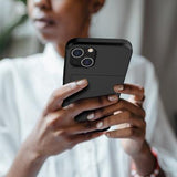 iPhone 15 Hybrid Cover med Glidekortholder - Sort