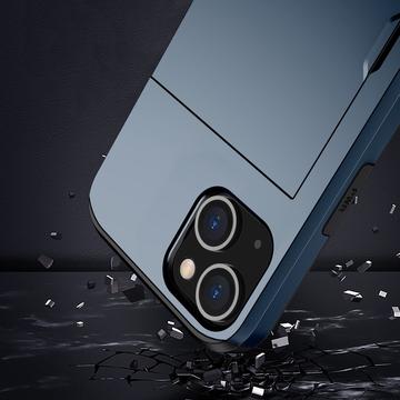 iPhone 15 Hybrid Cover med Glidekortholder - Mørkeblå