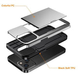 iPhone 15 Hybrid Cover med Glidekortholder - Sølv