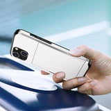 iPhone 15 Hybrid Cover med Glidekortholder - Hvid