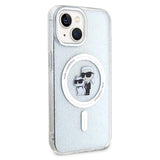 iPhone 15 Karl Lagerfeld IML Glitter Karl & Choupette MagSafe Cover - Klar