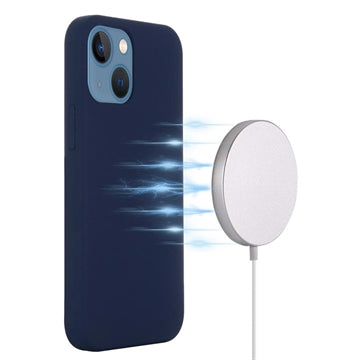 iPhone 15 Liquid Silikone Cover - MagSafe Kompatibel - Mørkeblå