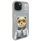 iPhone 15 Nimmy Friends Cool&Cute 2.0 bjørne cover - grå