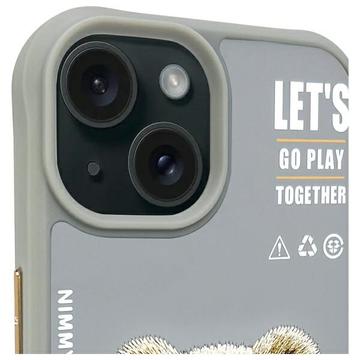 iPhone 15 Nimmy Friends Cool&Cute 2.0 bjørne cover - grå