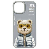 iPhone 15 Nimmy Friends Cool&Cute 2.0 bjørne cover - grå