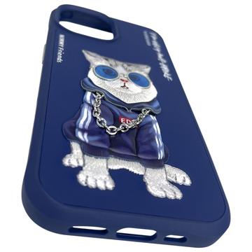 iPhone 15 Nimmy Friends Glasses Cool Kat Cover - Blå