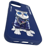 iPhone 15 Nimmy Friends Glasses Cool Kat Cover - Blå