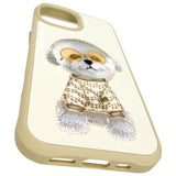 iPhone 15 Nimmy Friends Glasses Cool Hund Cover - Kaki