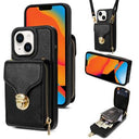 iPhone 15 Plus Alt-i-et cover med pung og rem - Sort