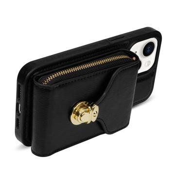 iPhone 15 Plus Alt-i-et cover med pung og rem - Sort