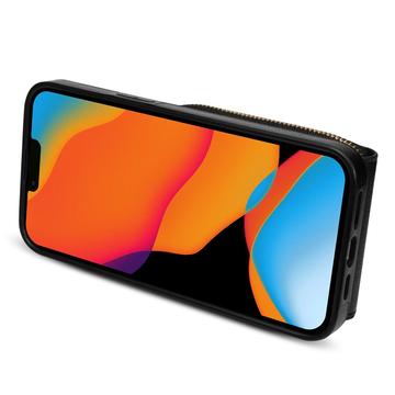 iPhone 15 Plus Alt-i-et cover med pung og rem - Sort