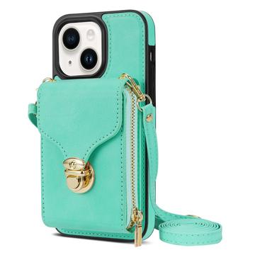 iPhone 15 Plus Alt-i-et cover med pung og rem - Mynte