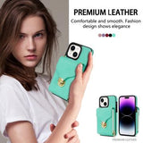 iPhone 15 Plus Alt-i-et cover med pung og rem - Mynte