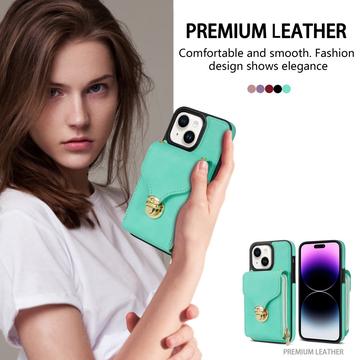 iPhone 15 Plus Alt-i-et cover med pung og rem - Mynte