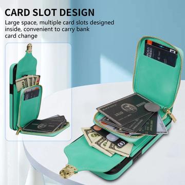 iPhone 15 Plus Alt-i-et cover med pung og rem - Mynte