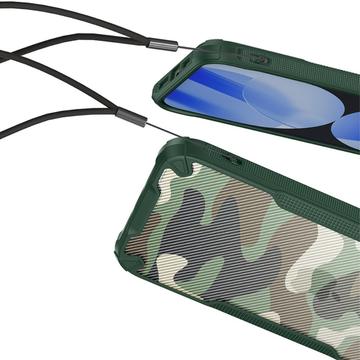 iPhone 15 Plus Anti-Shock Hybrid Cover - Camouflage - Grøn