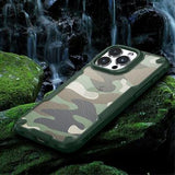 iPhone 15 Plus Anti-Shock Hybrid Cover - Camouflage - Grøn