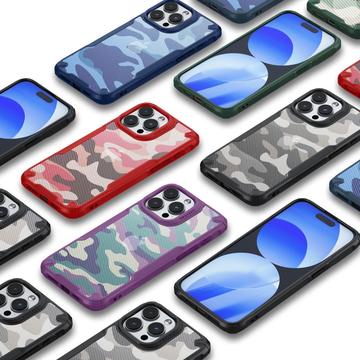 iPhone 15 Plus Anti-Shock Hybrid Cover - Camouflage - Grøn