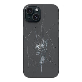 iPhone 15 Plus Bagcover Reparation - kun glasset - Sort