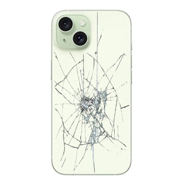 iPhone 15 Plus Bagcover Reparation - kun glasset - Grøn