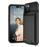iPhone 15 Plus Backup Battericover - 8500mAh - Sort