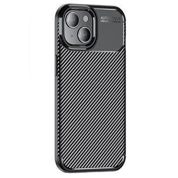 iPhone 15 Plus Beetle Karbonfiber TPU Cover - Sort