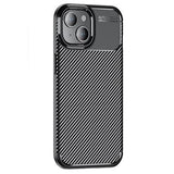 iPhone 15 Plus Beetle Karbonfiber TPU Cover - Sort