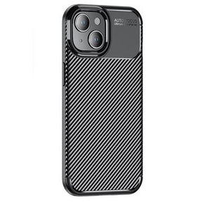 iPhone 15 Plus Beetle Karbonfiber TPU Cover - Sort