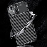 iPhone 15 Plus Beetle Karbonfiber TPU Cover - Sort