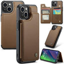 iPhone 15 Plus Caseme C22-etui RFID-kortpung - brun