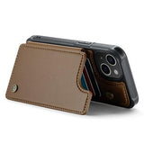 iPhone 15 Plus Caseme C22-etui RFID-kortpung - brun