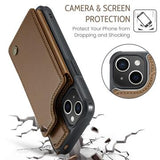 iPhone 15 Plus Caseme C22-etui RFID-kortpung - brun