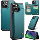 iPhone 15 Plus Caseme C22-etui RFID-kortpung - grøn