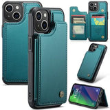 iPhone 15 Plus Caseme C22-etui RFID-kortpung - grøn