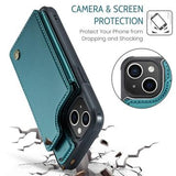 iPhone 15 Plus Caseme C22-etui RFID-kortpung - grøn