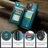 iPhone 15 Plus Caseme C22-etui RFID-kortpung - grøn