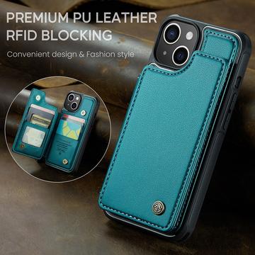 iPhone 15 Plus Caseme C22-etui RFID-kortpung - grøn