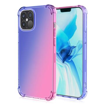 iPhone 15 Plus Gradient Stødtæt TPU Cover - Blå / Pink