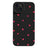 iPhone 15 Plus Slim TPU-cover med hjertemønster - sort / rød