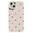 iPhone 15 Plus Slim TPU-cover med hjertemønster - hvid / rød