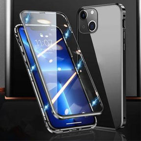iPhone 15 Plus Magnetisk Cover med Hærdet Glas - Sort