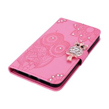 iPhone 15 Plus Ugle Rhinsten Pung - Hot Pink