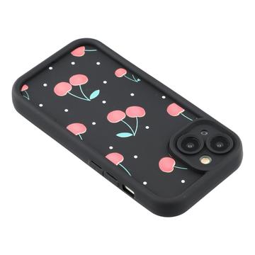 iPhone 15 Plus Stilfuldt stødsikkert TPU cover med forhøjede kanter - sort / Kirsebær
