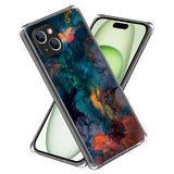 iPhone 15 Plus Stilfuld Ultra-Slim TPU Cover - Farverige Skyer