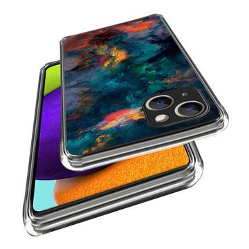 iPhone 15 Plus Stilfuld Ultra-Slim TPU Cover - Farverige Skyer
